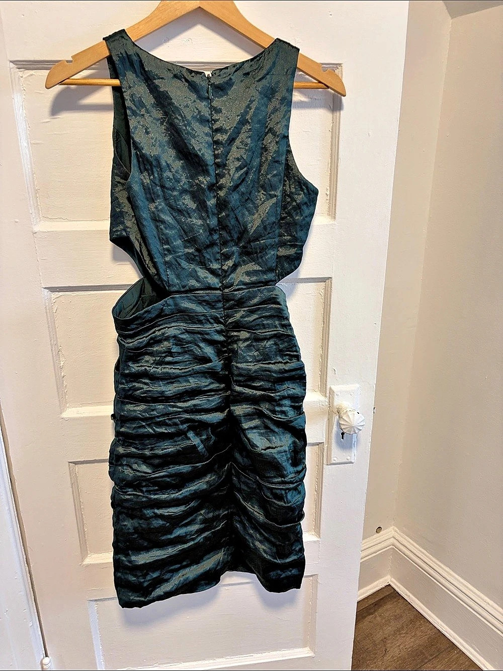 Nicole Miller Ruched Abstract Mini Dress Black Size 6